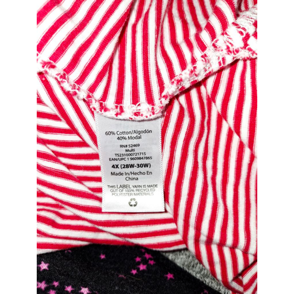 Terra & Sky women's Short Sleeve Striped Tee Plus 4X Red White - Picture 4 of 4